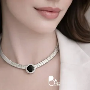 طوق ماری بولگاری با تخفیف💎وارداتی با روکش طلا دو رنگ طلایی و نقره ای