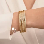 النگو مدل رزیتا کپی طلا تخفیف دار💎پک 3 عددی سایز 3
