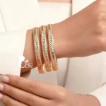 النگو مدل رزیتا کپی طلا تخفیف دار💎پک 3 عددی سایز 3