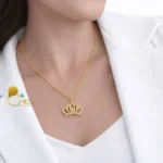 گردنبند بحرینی طرح تاج با تخفیف💎گردنبند کپی طلا با نگین میکرو