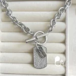 گردنبند اسپرت مارشال فول نگین استیل با تخفیف💎رنگ ثابت