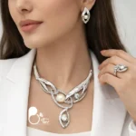 ست کامل طرح کره ای با تخفیف💎ترکیب با مروارید کپی طلا | شیک، خاص