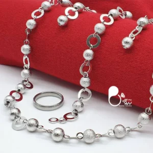 سرویس توپی شنی طرح طلا سفید زنانه تخفیف ویژه