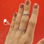 انگشتر دوقلو نگین میکرو فری سایز💎دورنگ طلایی و نقره‌ای