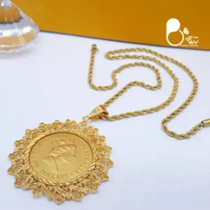 گردنبند طرح مریمی الیزابت با زنجیر طنابی با تخفیف💎بدل رنگ ثابت کپی طلا