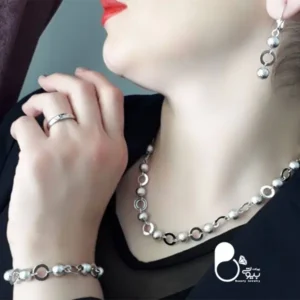 سرویس توپی طرح طلا شنی با تخفیف💎رنگ سیلور، عین طلا با تخفیف ویژه