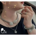 ست کامل طرح ماری نقره ای نگین دار با تخفیف ویژه💎خاص، شیک و لاکچری