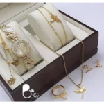 ست کامل ساعت طرح سنجاقک کپی طلا💎بدل مثل طلا رنگ ثابت