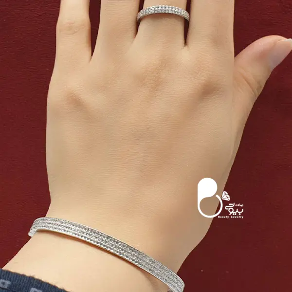 ست دستبند نگین مخراجی و انگشتر پرنس💎کپی طلا و جواهر | سیلور، خاص و شیک ست دستبند نگین مخراجی و انگشتر پرنس💎کپی طلا و جواهر | سیلور، خاص و شیک