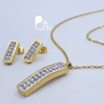 نیم ست طلایی نگین میکرو 💎 شیک و خاص | کیفیت عالی با تخفیف