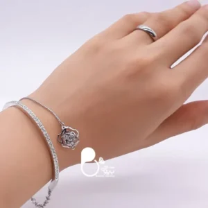 ست دستبند نگین مخراجی و انگشتر سیلور 💎 مثل طلا با تخفیف