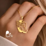 گردنبند ایران من 3 به تفکیک استان ها💎پلاک نقشه ایران رنگ ثابت، روکش طلا