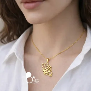 گردنبند ایران من با متن عاشقانه ایران من💎رنگ ثابت، روکش طلا