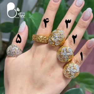 انگشتر بحرینی طرح طلا حراجی دو رنگ
