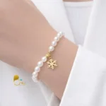 قیمت و خرید دستبند برف مرواریدی استیل 💎 بدل شیک مثل طلا، کپی طلا خاص