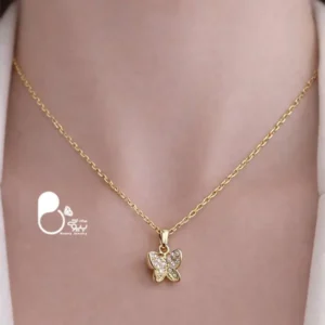 گردنبند طرح پروانه مینیمال | نگین میکرو | شیک و خاص با تخفیف