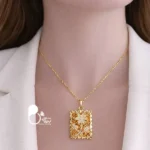 گردنبند طرح طلا با زنجیر💎تخفیف | استیل رنگ ثابت کپی رخ طلا