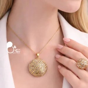 انگشتر و گردنبند طرح طلا با تخفیف| ساخته‌شده از روی قالب طلا | عین طلا