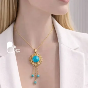 گردنبند طرح فیروزه شرشره با تخفیف💎 کپی نمونه فیروزه | با تخفیف ویژه