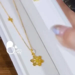 گردنبند برف استیل روکش طلا