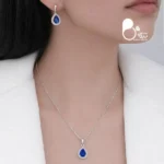 نیمست طرح یاقوت نقره ای با تخفیف💎کوپ طلا، بدل شیک مثل طلا