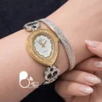 ست ساعت بند استیل زنانه با دستبند