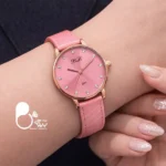 ساعت گلبهی دخترانه صفحه نگین دار با تخفیف💎 شیک و خاص