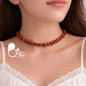 طوق با سنگ جاسپر اصل با تخفیف ویژه💎رنگ خاص و عجیب دارای انرژی