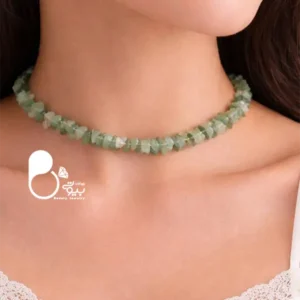 طوق با سنگ اونتورین اصل با تخفیف ویژه💎رنگ خاص و عجیب دارای انرژی