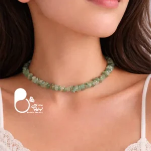 طوق با سنگ اونتورین اصل با تخفیف ویژه💎رنگ خاص و عجیب دارای انرژی