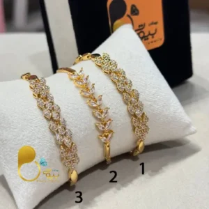 دستبند گندمی نگین اتریشی