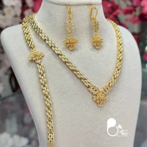 ست طرح گندمی نگین اتریشی شبیه طلا💎 خاص و شیک با کیفیت عالی