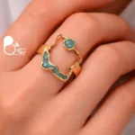 انگشتر ایران من میناکاری💎کپی طلا رنگ ثابت با روکش طلا 18 عیار