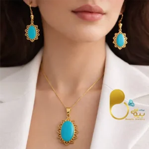 نیمست طرح فیروزه زیگزاگی 💎کپی طلا | مثل جواهر | شیک و مد روز