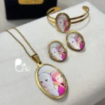 ست دخترانه السا و آنا بدل ارزان💎 شامل گردنبند، انگشتر و گوشواره
