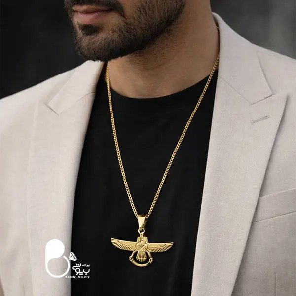 گردنبند مردانه فروهر وارداتی از ترکیه💎 با روکش طلا و زنجیر، وارداتی و خاص گردنبند مردانه فروهر وارداتی از ترکیه💎 با روکش طلا و زنجیر، وارداتی و خاص