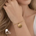 دستبند طرح دوریکا با آویز سکه آینه‌ای کپی طلا💎 وارداتی و روکش طلا