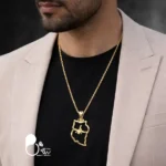 گردنبند مردانه ایران با طرح فروهر💎 وارداتی با روکش طلا و زنجیر