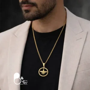 گردنبند مردانه فروهر مینیمال وارداتی از ترکیه💎 با روکش طلا و زنجیر، وارداتی و خاص