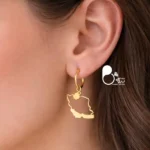 خرید گوشواره نقشه ایران استیل رنگ ثابت کپی طلا