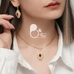نیم‌ست نگین اتریشی با تخفیف💎زیورآلات بیوتی