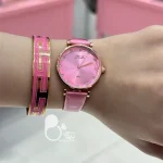 ست ساعت و دستبند پینک دخترانه با تخفیف ویژه روز دختر💎زیورآلات بیوتی