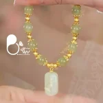 دستبند مهتاب سبز (سنگ طبیعی جید)💎فروشگاه زیورآلات بیوتی