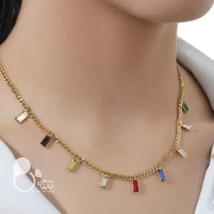 گردنبند کارتیر رنگی با تخفیف 💎زیورآلات بیوتی