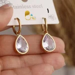 گوشواره اشکی نگین اتریشی💎فروشگاه زیورآلات بیوتی