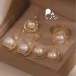خرید نیسمت مروارید مثل طلا ست کامل مروارید آوید 💎فروشگاه زیورآلات بیوتی