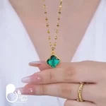 قیمت و خرید گردنبند شبدر رنگ ثابت کپی طلا با زنجیر از سایت بیوتی واردکننده مستقیم از ترکیه