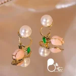 قیمت گوشواره گل صورتی وارداتی ترکیه از سایت زیورآلات بیوتی