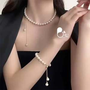 قیمت و خرید ست مروارید رویا💎 استیل روکش طلا | لاکچری با طراحی دوحالته