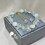 خرید دستبند استیل رنگ ثابت آسانسوری با سنگ